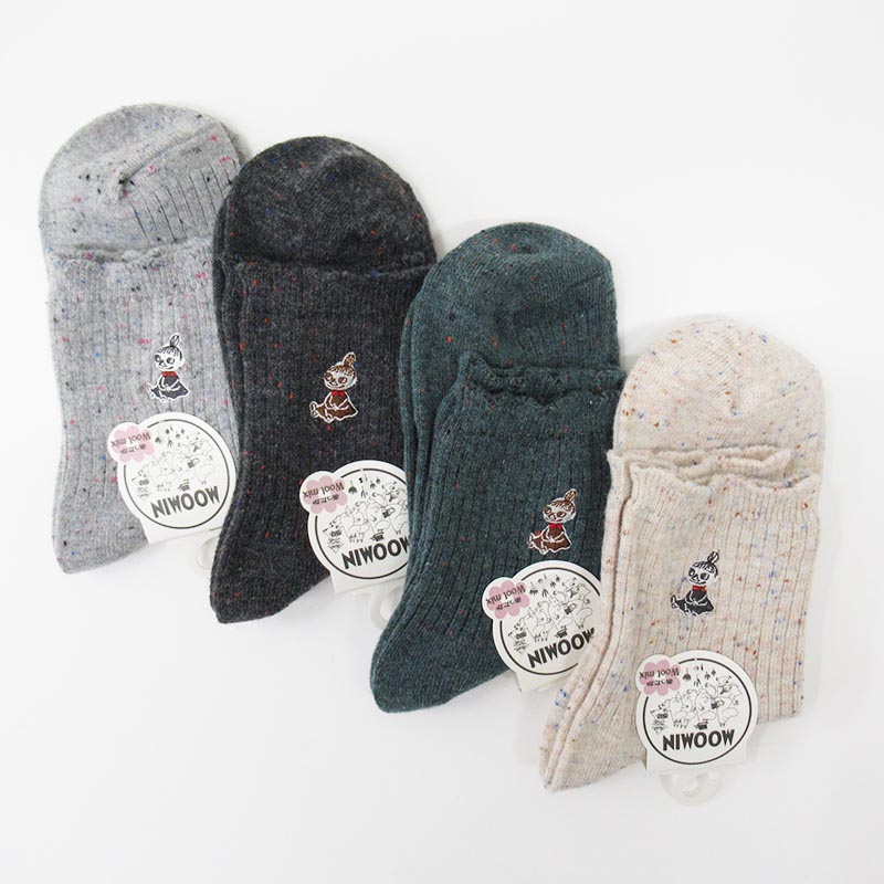 MOOMIN ロークルーネップ TOPフリルリブ ミイ刺繡
